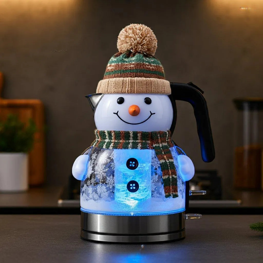 Whimsical Snowman Glass Electric Kettle🫖⛄️