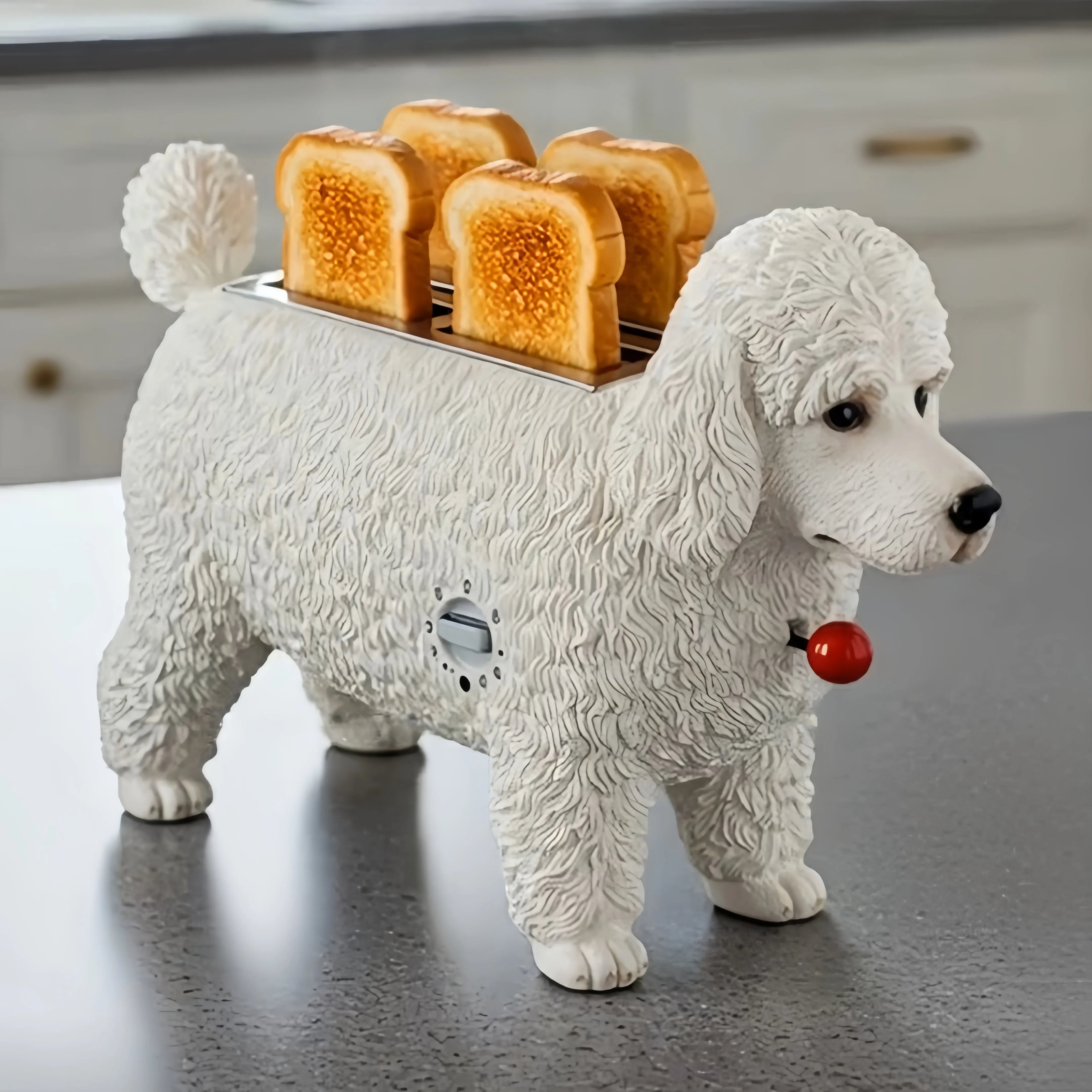 Creative 4-Slice Toaster | Cute Aesthetic Kitchen Appliance for Cozy Breakfast & Unique Home Decor -Poodle Toaster