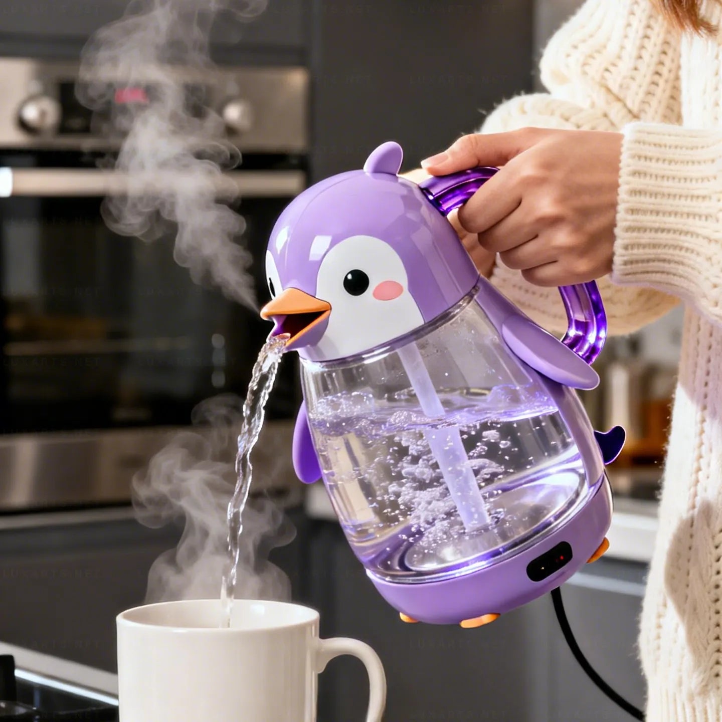 Whimsical Penguin Glass Electric Kettle🫖🐧