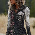 Halloween-themed Gothic-style Women's Hooded Sweatshirt