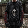 Halloween Men's Skeleton Element V-neck Knit Sweater