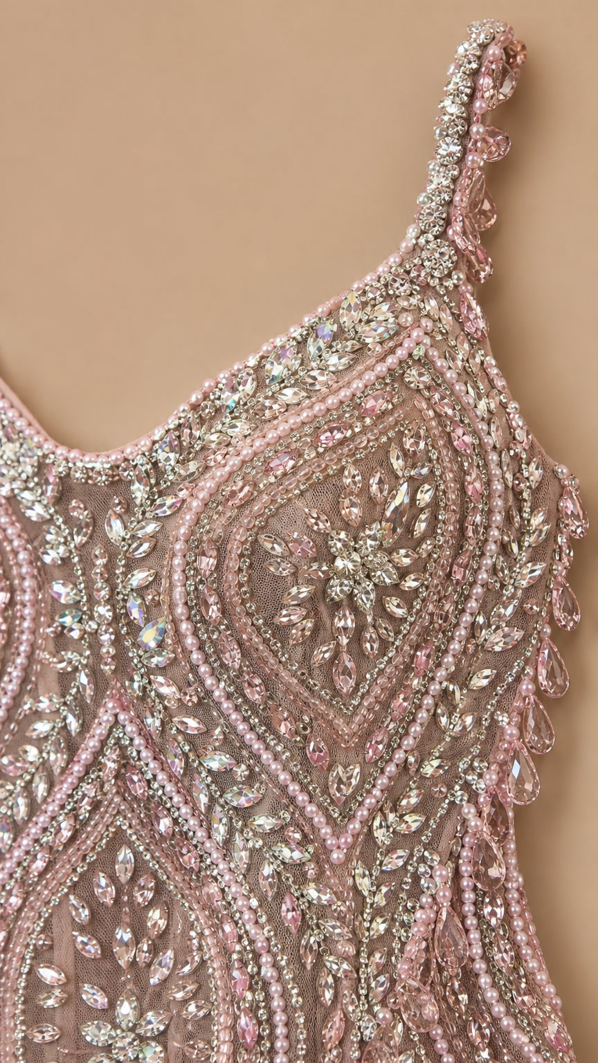 Sleeveless Crystal Embellished Beaded Fringe Bodycon Mini Dress