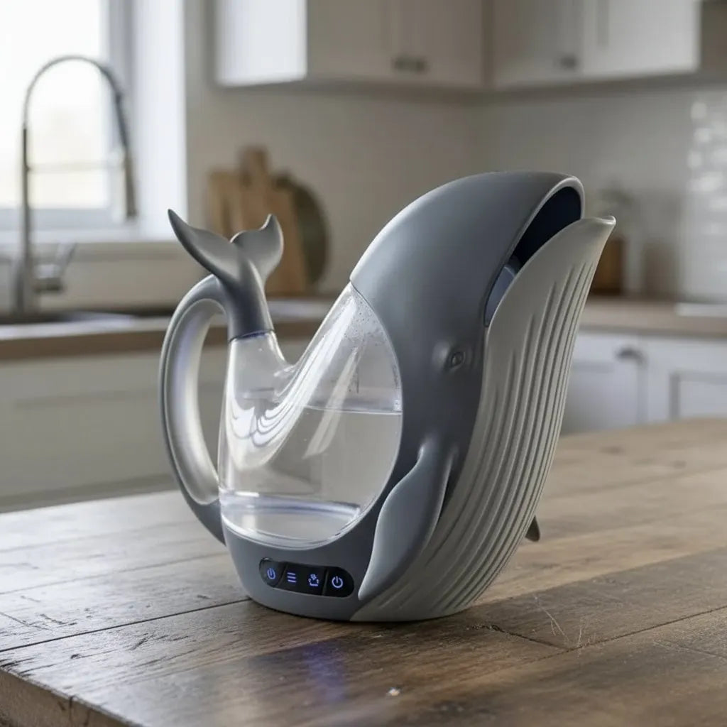 Futuristic Dolphin LED Glass Electric Kettle🫖🐬