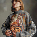Classic Halloween Anatomy Art Chunky Knitted Sweater