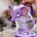 Whimsical Purple Elephant Glass Electric Kettle🫖🐘