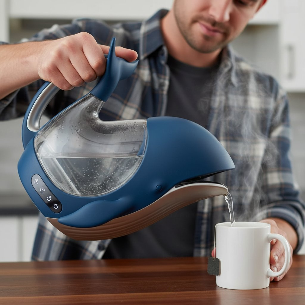 Futuristic Dolphin LED Glass Electric Kettle🫖🐬