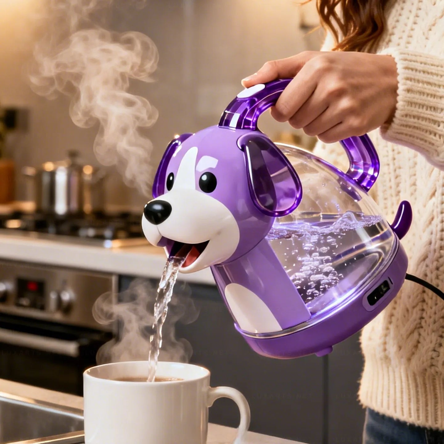 Whimsical Dog Glass Electric Kettle🫖🐶