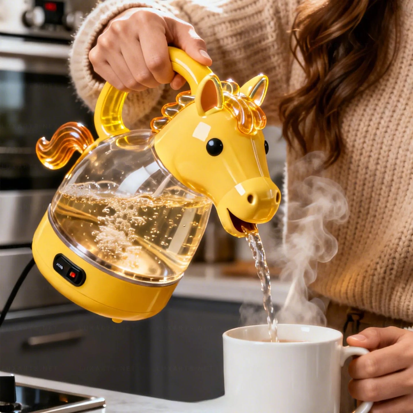 Whimsical Horse Glass Electric Kettle🫖🐴