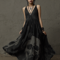 Halloween Skeleton Element V-neck Short Sleeve Dress