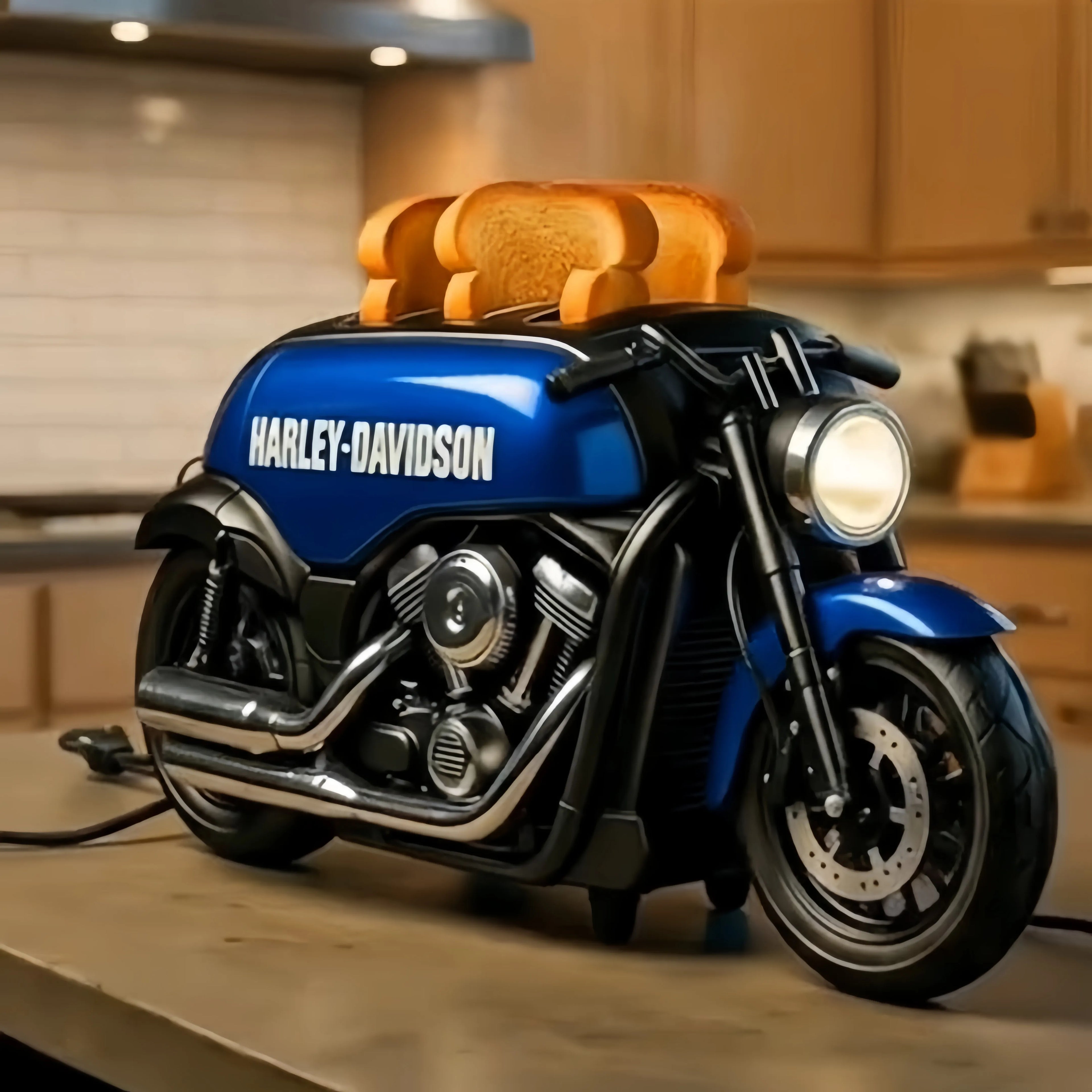 Creative 4-Slice Toaster | Cute Aesthetic Kitchen Appliance for Cozy Breakfast & Unique Home Decor -Midnight Black Cruiser