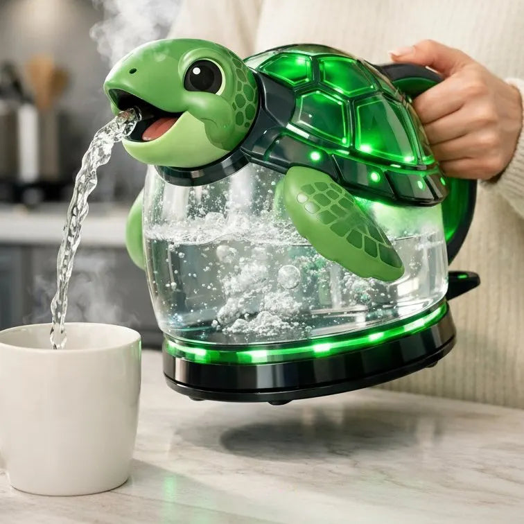 Whimsical Turtle Glass Electric Kettle🫖🐢
