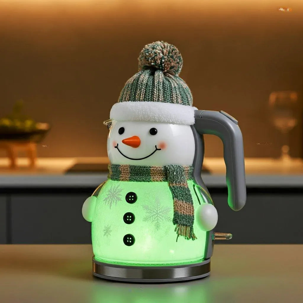 Whimsical Snowman Glass Electric Kettle🫖⛄️