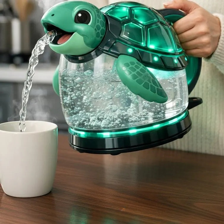 Whimsical Turtle Glass Electric Kettle🫖🐢