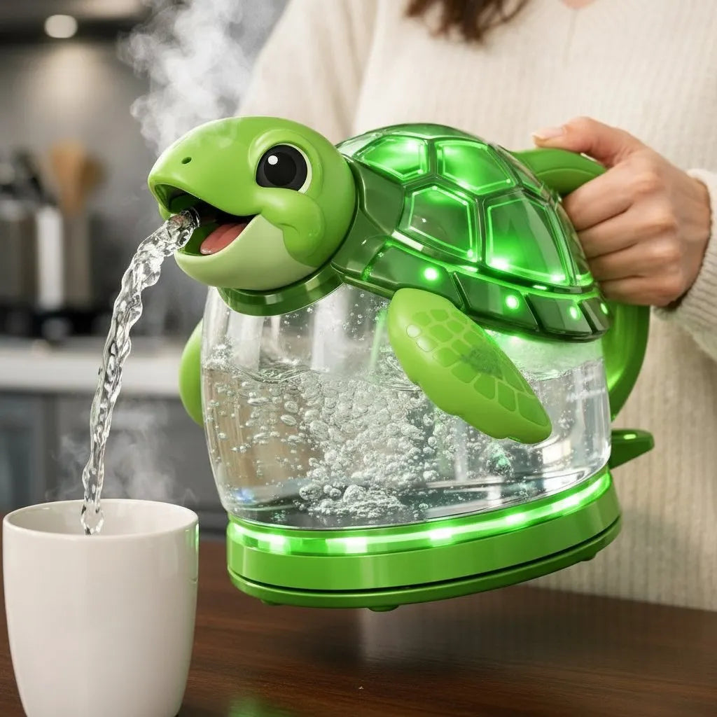 Futuristic Dolphin LED Glass Electric Kettle🫖🐬