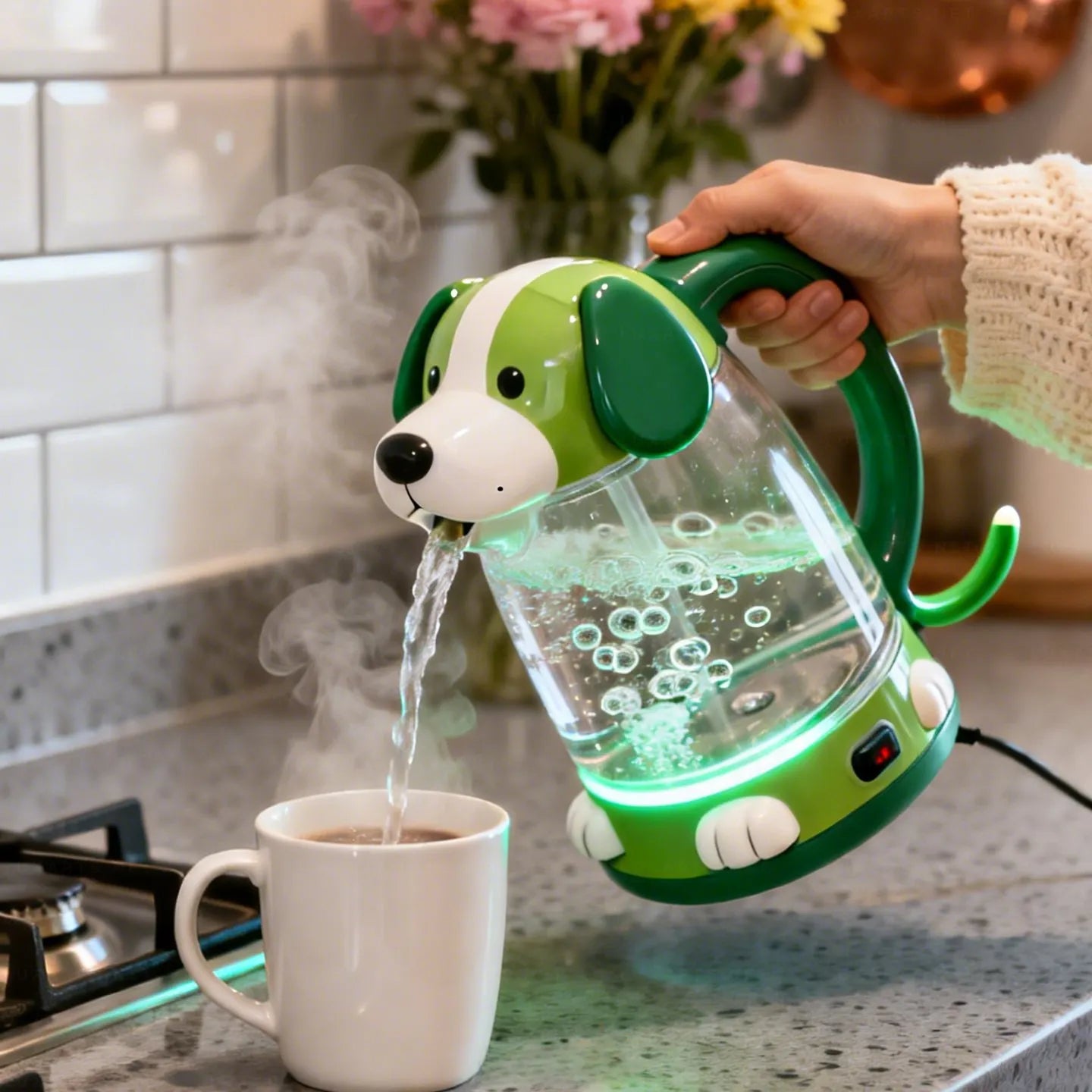 Whimsical Dog Glass Electric Kettle🫖🐶