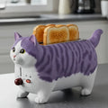 Creative 4-Slice Toaster | Cute Aesthetic Kitchen Appliance for Cozy Breakfast & Unique Home Decor -Purple Tabby Cat