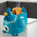 Creative 4-Slice Toaster | Cute Aesthetic Kitchen Appliance for Cozy Breakfast & Unique Home Decor -Teal Chicken Toaster