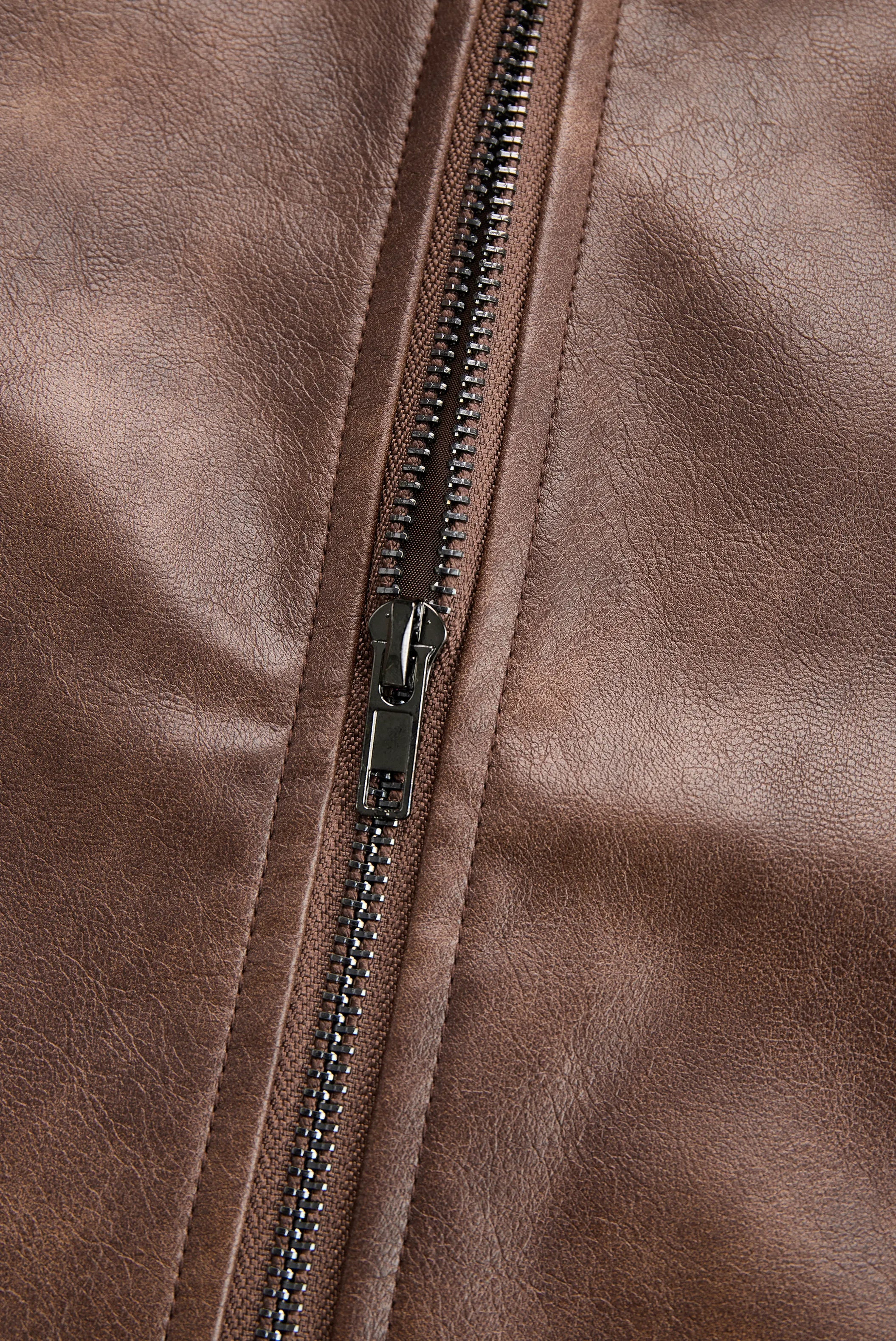 Women's Lapel Vintage Faux Leather Jacket