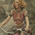 Vintage Classic Halloween Anatomy Art Short Sleeve Chunky Knitted Sweater
