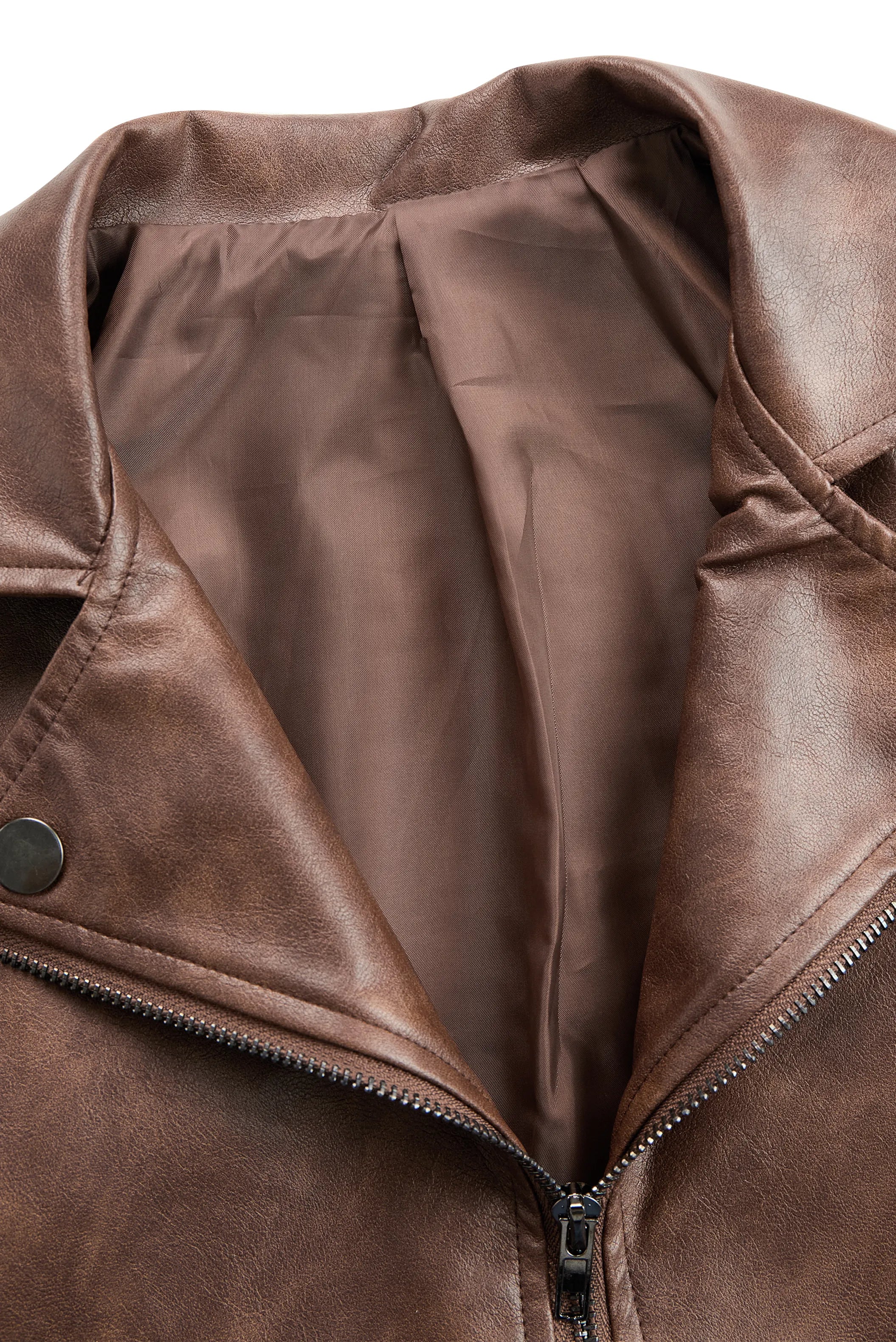 Women's Lapel Vintage Faux Leather Jacket