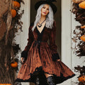 Women's Classic Halloween Art Comfy Velvet Midi Dress