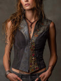 Bohemia Eco-Suede Patchwork Zip Vest