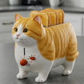 Creative 4-Slice Toaster | Cute Aesthetic Kitchen Appliance for Cozy Breakfast & Unique Home Decor -Orange Cat