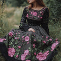 Women's Casual Retro Bohemian Embroidered Floral Print Dress
