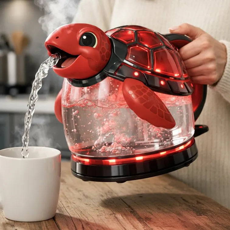 Whimsical Turtle Glass Electric Kettle🫖🐢