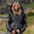 Halloween Skeleton And Celtic Knot Inspired Tribal Cotton And Linen Hoodie