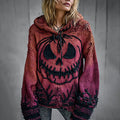 Halloween Pumpkin Face Chunky Crochet Hooded Sweater