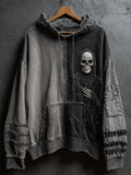 Halloween Grim Reaper Contrast Stitched Hoodie