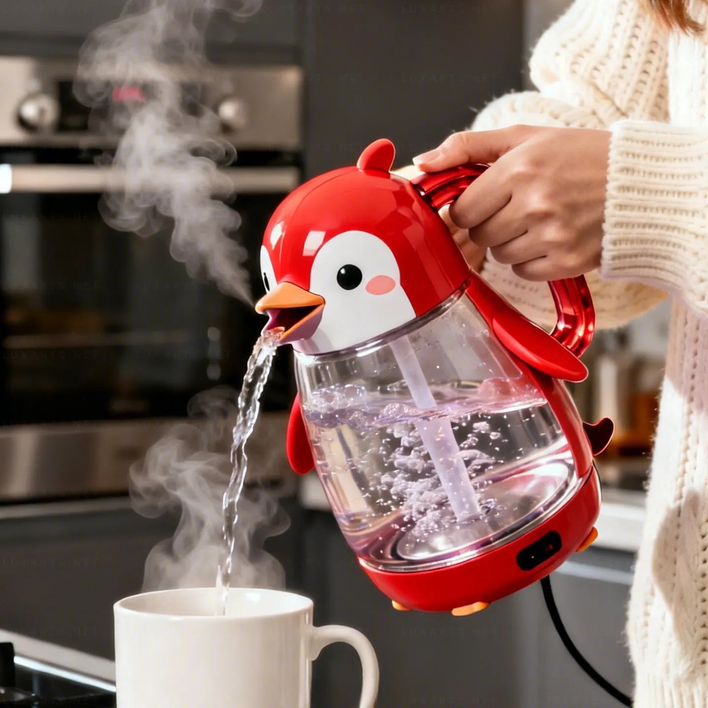 Whimsical Penguin Glass Electric Kettle🫖🐧