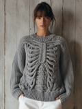 Vintage Halloween Anatomy Art Chunky Knitted Sweater