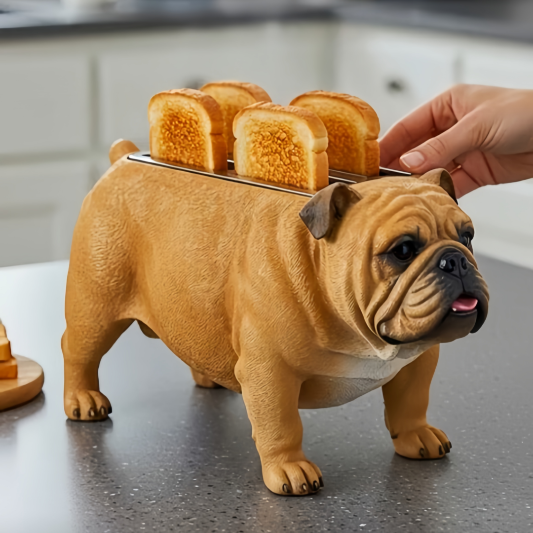 Creative 4-Slice Toaster | Cute Aesthetic Kitchen Appliance for Cozy Breakfast & Unique Home Decor -French Bulldog Toaster