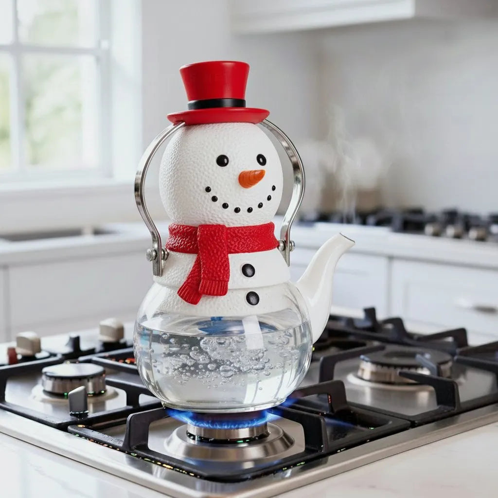 Whimsical Holiday Stovetop Glass Kettle Collection🫖⛄️