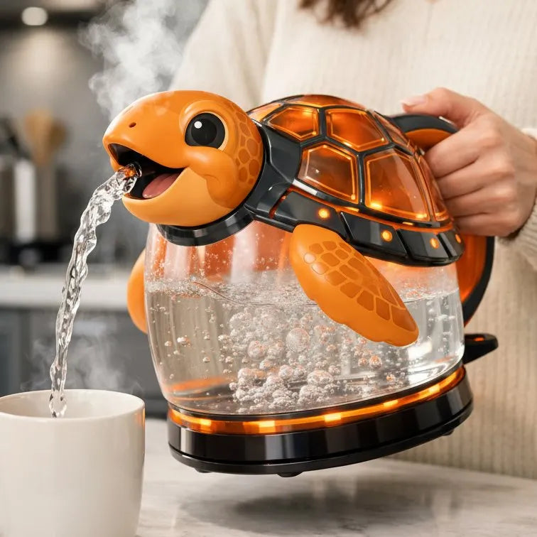 Whimsical Turtle Glass Electric Kettle🫖🐢
