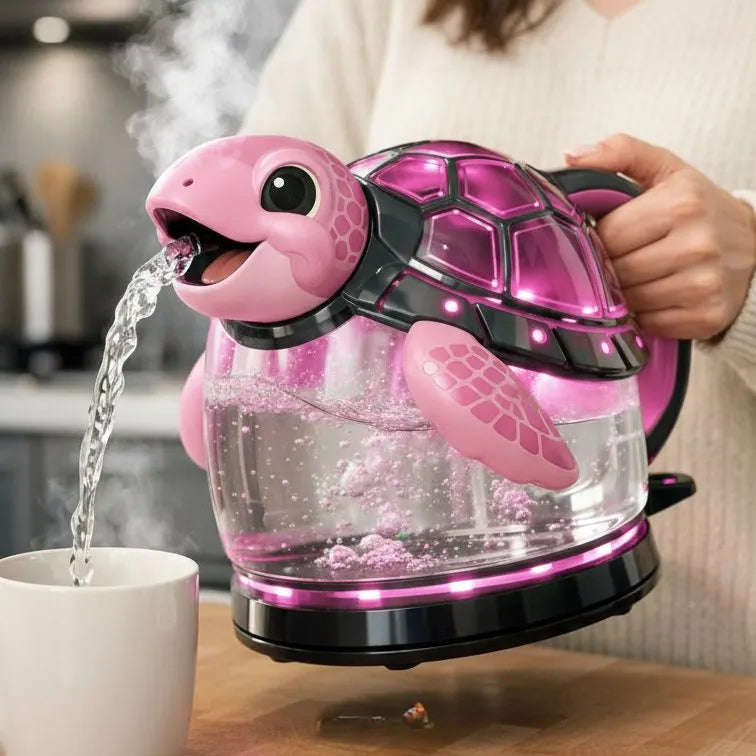 Whimsical Turtle Glass Electric Kettle🫖🐢