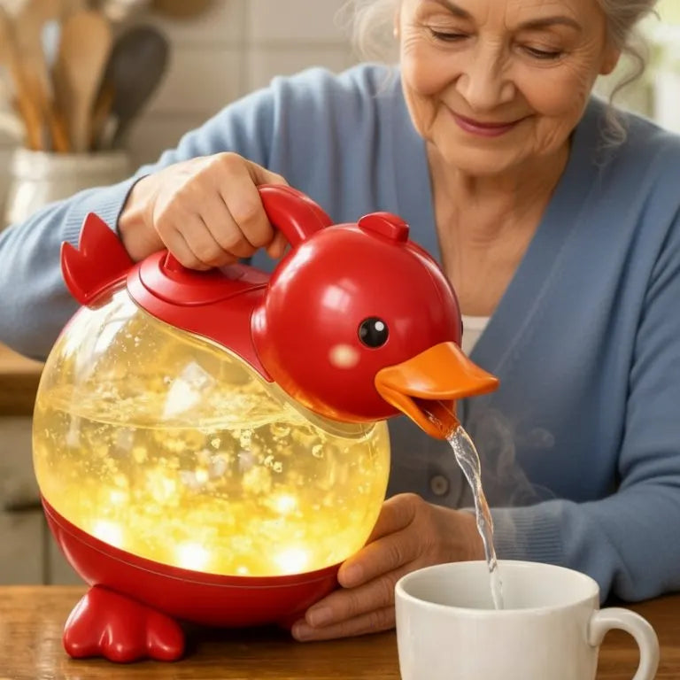 Whimsical Duck Glass Electric Kettle🫖🦆