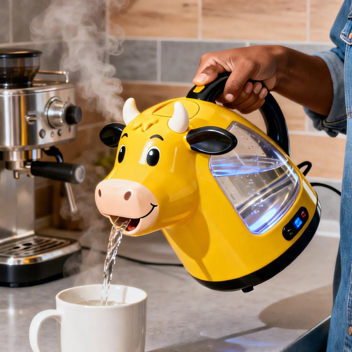 Whimsical Cow Glass Electric Kettle🫖🐮