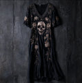 Halloween Skeleton Element V-neck Short Sleeve Dress