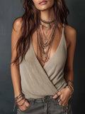 Vintage Crisscross V-neck Knit Tank