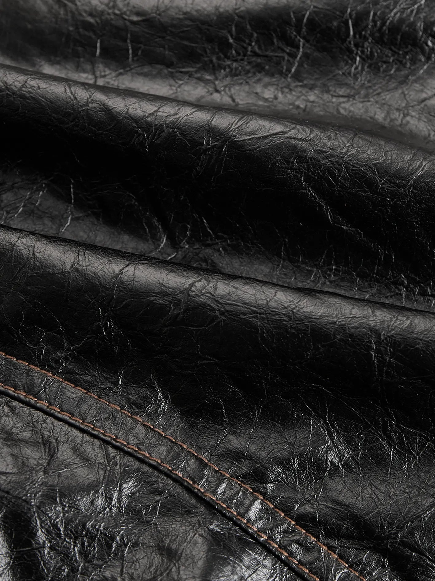 Retro Stand Collar Metal Button Pu Jacket