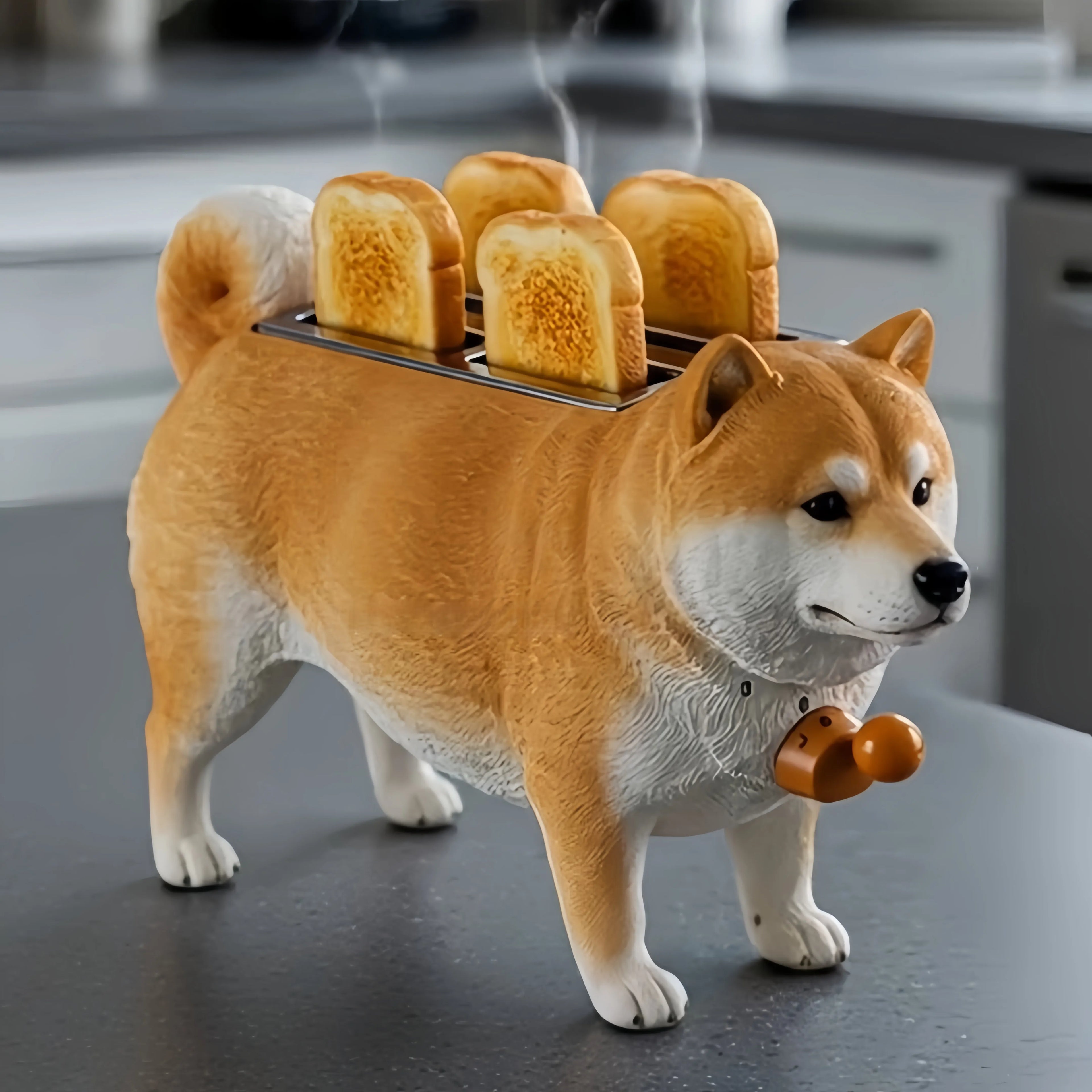 Creative 4-Slice Toaster | Cute Aesthetic Kitchen Appliance for Cozy Breakfast & Unique Home Decor -Shiba Inu Toaster