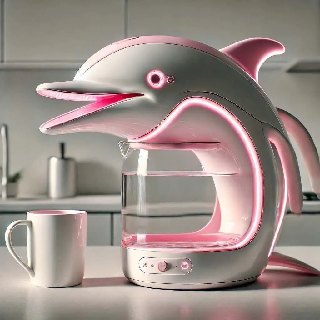 Futuristic Dolphin LED Glass Electric Kettle🫖🐬