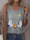 Women's Retro Ghost Printed Vest