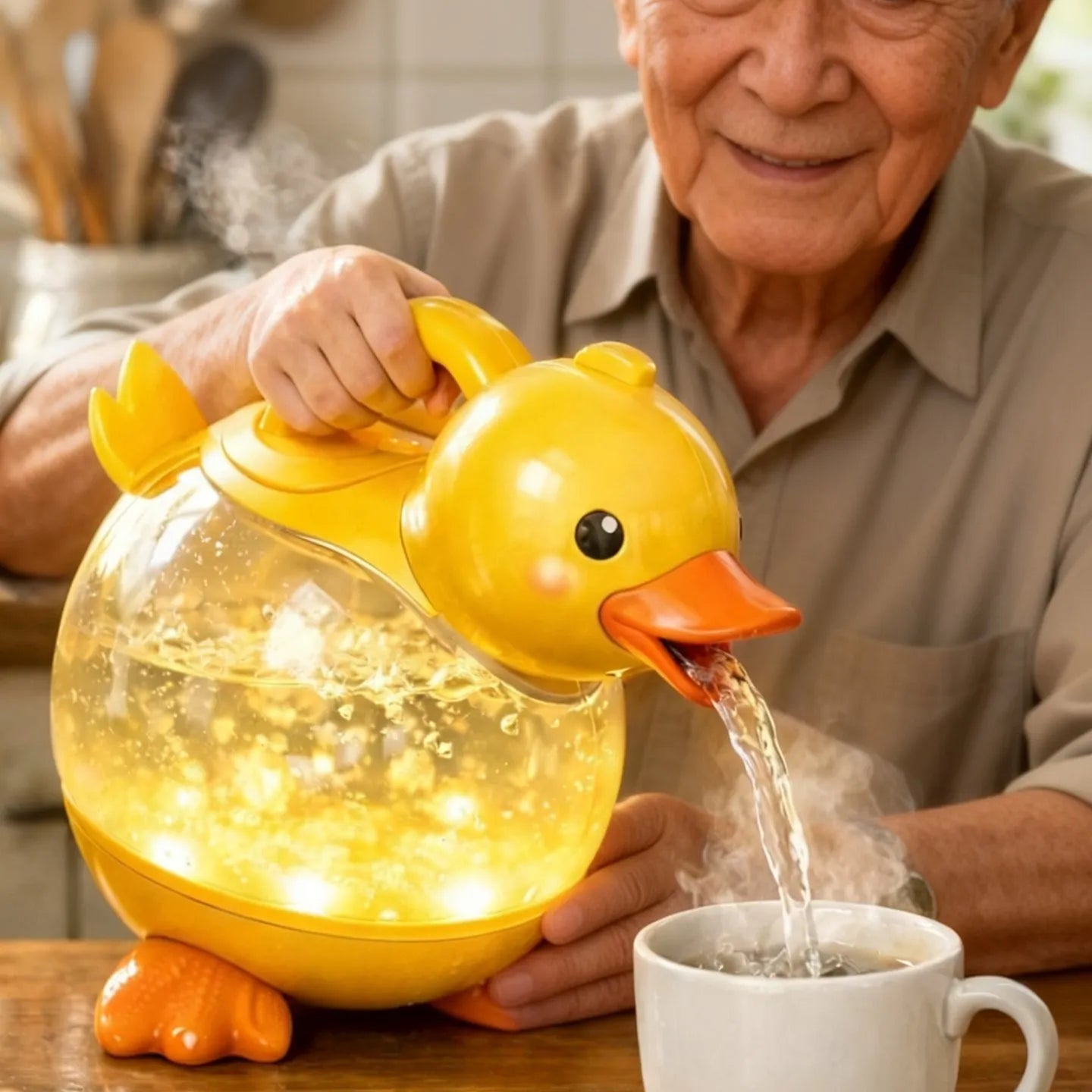 Whimsical Duck Glass Electric Kettle🫖🦆
